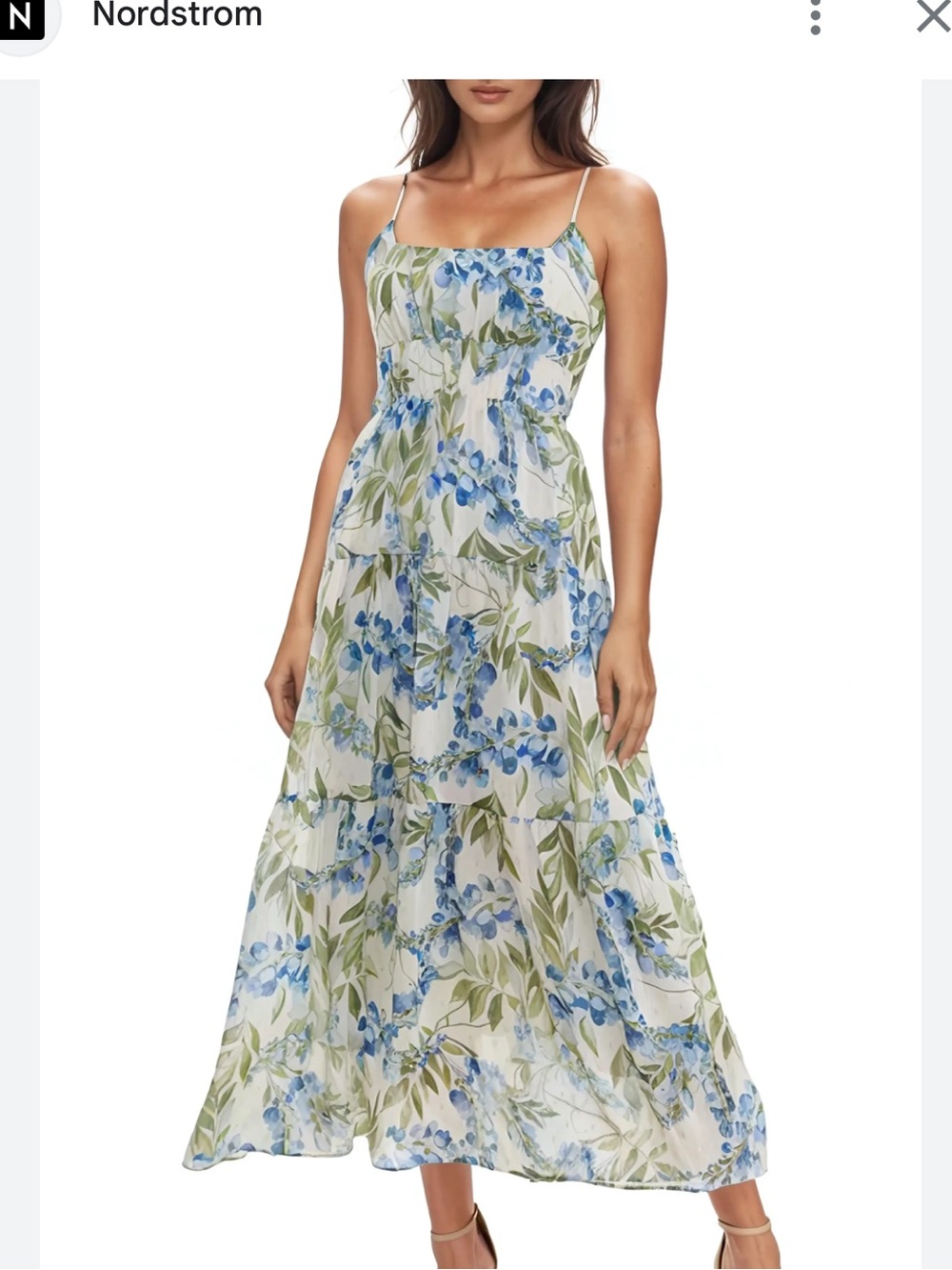Socialite Blue and Green Floral Summer Dress